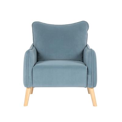 China OCCASIONAL LEISURE CHAIR BEDROOM LIVING ROOM FABRIC ACCENT CHAIR WITH NATURAL LEG for sale