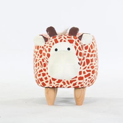 China Factory Wholesale Customized Solid Wood Footstool Animal Stool Shoe Changing Stool Cartoon Animal Chair For Kids for sale