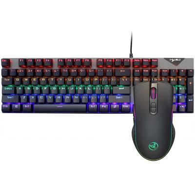 China Wholesale Anti-ghosting Gamer Gaming RGB Wired Mechanical Mouse Keyboard Combo Kit Set for sale