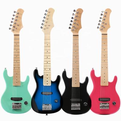 China Huasheng Musical Instrument Exquisite Small Size Kit with 5 Watt Mini Amplifier Children Kids 30 Inch Electric Guitar OEM for sale