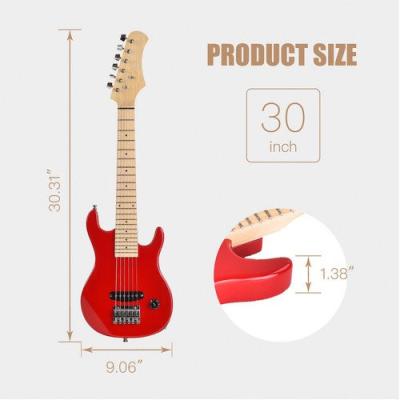 China Huasheng Musical Instrument Exquisite Small Size Kit with 5 Watt Mini Amplifier Children Kids 30 Inch Electric Guitar OEM for sale