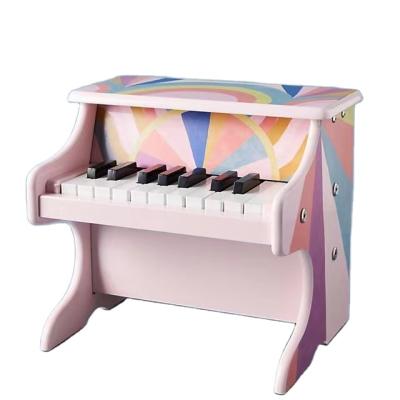 China Educational Child Wooden Piano 18 Keys Rainbow Color Learning Toys Musical Instrument Toy for sale