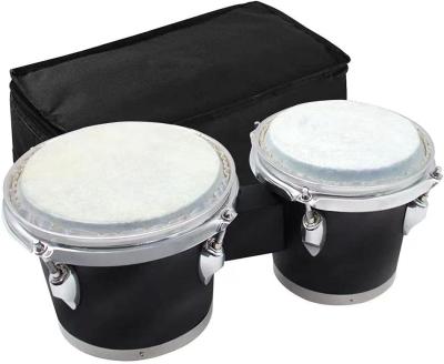 China Sheepskin Bongo 7 Inch X 8 Inch Hand Drum Kids Adults Set Leather Drumhead Adjustable Percussion Instruments for sale