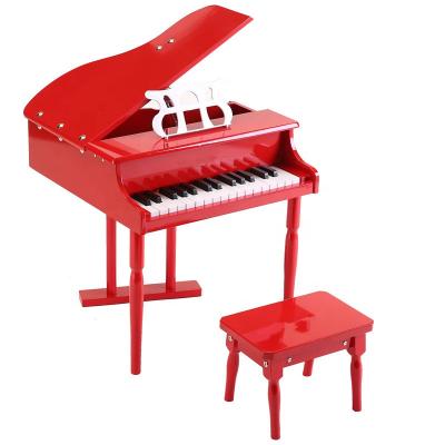 China Baby MusicToy Mechanical Toy Mini Musical Instrument 30 Keys Children Wooden Piano for Children Hand-eye Coordination RED for sale