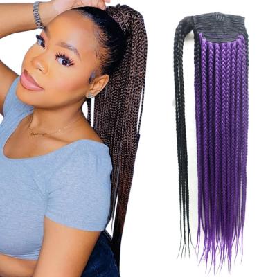 China Chain Around Novelties Synthetic Yaki Braid Pony Tail Ombre Horse Ombre Colors Pre Braided Long Hair Extensions Wrap Around Ponytail for sale