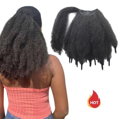 China Chain Around Novelties Futura Extensions Buns Blow Marley Braid Pony Tail Spring Twist Curly Wrap Around Synthetic Hair Afro Curly Ponytail for sale