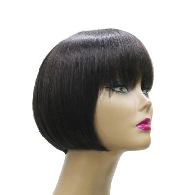 China Remy Hair Natural Black Women Peluca Deal Virgin Bob Wig Novelties Best Selling Natura Brazil Short Hair Bangs Short Bob Wigs for sale