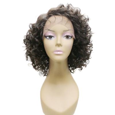 China New Arrivals Brazilian Swiss Curly Colored Women Raw Lace Front Hair Wigs Vendors Pre Pluck Virgin Glueless Hd Transparent Hair Lace Frontal Front Wig for sale