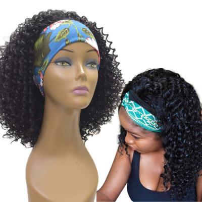 China New Arrivals Headband Wigs High Quality Machine Made Synthetic Wigs Curl Kinky Curly Afro Headband Wigs for sale