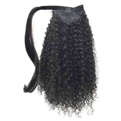 China New Arrivals Synthetic Drawstring Loop Ponytail Hair Extension Deep Warp For Women Afro Kinky Curly Wrap Around Ponytail for sale