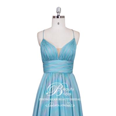 China New Designed Anti-Static Cute Deep-V Neck Long Bridesmaid Dresses Even Backless Dress For Wedding for sale