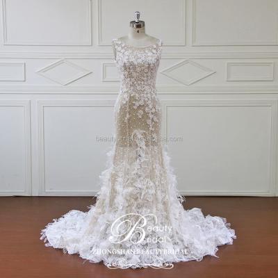 China Newest Design Breathable Wedding Dress, And Wholesale Beautiful 3D Flower Wedding Dress Women Bride Dress for sale