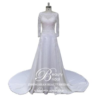 China XFM011 2021 High Quality Breathable Long Sleeves Mermaid Strength Classic Wedding Dress for sale