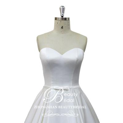 China 2018 New Design Anti-static Elegant Stain Long Train Ball Gown Wedding Dress for sale