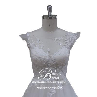 China XF16042 Latest Breathable Dress Designs Bright Lace Top Wedding Dress Supplier for sale