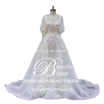 China XF17014 Original Design High Quality Wedding Dress Anti-Static With Appliques Lace Up 2021 for sale