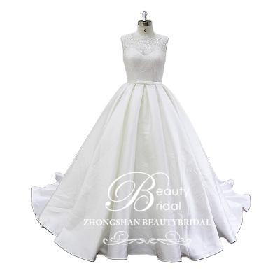 China XF807 Anti-Static Satin Ball Gown Ivory Wedding Dresses Color Wedding Dress for sale