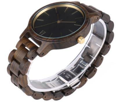 China New Wooden Custom 45mm Day/Date Watch Mens Quartz Gift Watch for sale