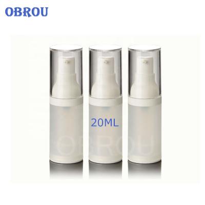 China Aseptic 20ml Frosted Matte Airless Pump Bottle Cosmetic Plastic Lotion Bottle Packaging With Pump for sale