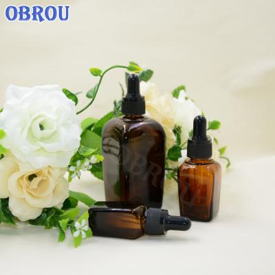 China Cosmetic In Stock Amber Euro Essential Oil Glass Bottle With Empty Glass Dropper Dropper Bottle for sale