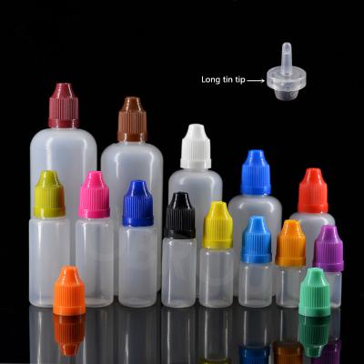 China Medicine Liquids Eye Drops Bottle PE Plastic Bottles 5ml 10ml 15ml 20ml 30ml 50ml 100ml With Child Safe Cap for sale