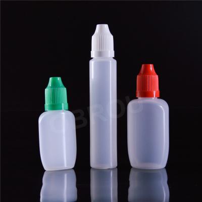 China Personal care in stock! ! ! 15ml 30ml e dropper bottle plastic liquid flat eye drop bottle with child resistant cap for sale