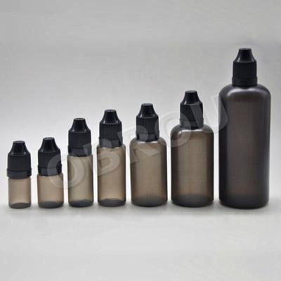 China 30ml child safe liquid pe cap e amber bottle pharmaceutical plastic dropper bottles 3ml 5ml 10ml 15m / black for sale