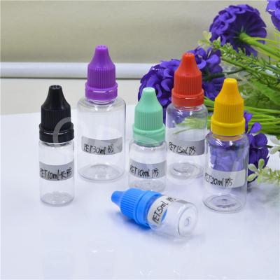 China Medicine in 5ml 10ml 15ml 20ml stock pet plastic dropper bottle with tamper evident cap for sale