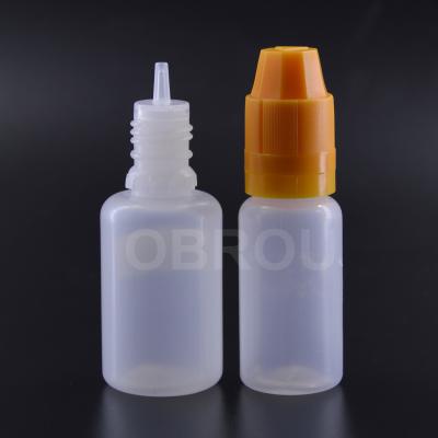 China 5ml 10ml 15ml 20ml PE liquid e medicine bottles eye dropper plastic juice bottle with child safe tamper evident cap for sale