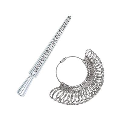 China Jewelry Tools Aluminum Ring Sizer Mandrel Stick Finger Measure Ring Sizer Measuring Jewelry Tool Set Ring Size for sale