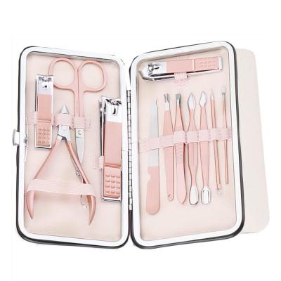 China Finger Nail Nail+foot 12 Pieces Stainless Steel Nail Care Pedicure Kit Manicure For Adult for sale