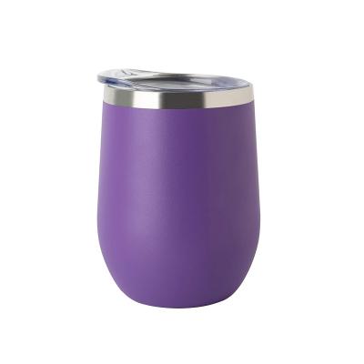 China Sustainable 12 Oz Double Wall Vacuum Insulated Wine Tumbler With Lid for sale