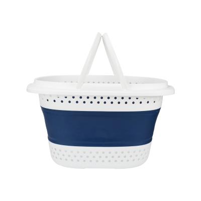 China Collapsible Collapsible Collapsible Storage Container Plastic Laundry Basket With Handle for sale