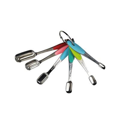 China 6 Stainless Steel Cooking Tools Multi-color Handle Kitchen Accessories Viable Doser Set for sale