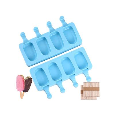 China Sustainable 2 Pack Silicone Popsicle Molds With 50 Wooden Sticks, Homemade Ice Pop Molds for sale