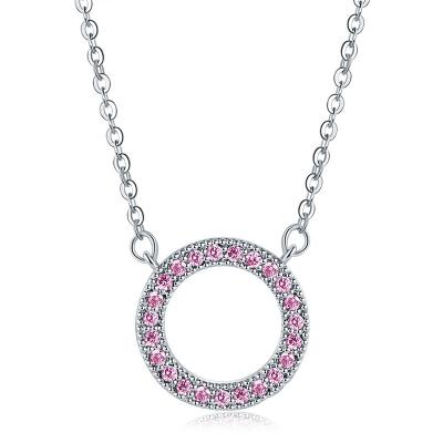 China Simple Crystal Zircon Pendant Clavicle Chain Fashion Circle Necklace Ladies Simple Jewelry for sale