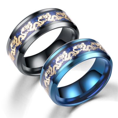 China FASHIONABLE fashion cool blue black carbon fiber bottom ssangyong style restoring antique ways rings ts 1805 for sale