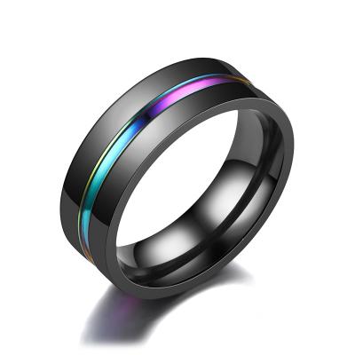 China New fashion classy elegant noble noble black slot between colorful man bossy personality jewelry ring YWTSSP-133 for sale