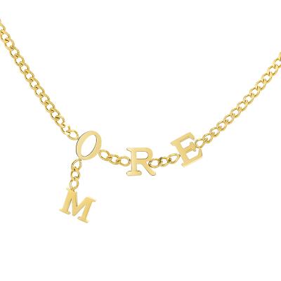 China Fashion 18k Gold Plated Ins Plus Letter Stainless Steel Titanium Female Necklace Pendants For Women Fashion Jewelry for sale