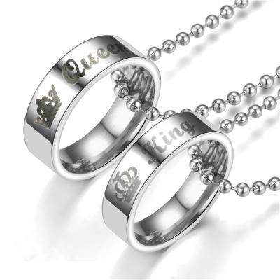 China Fashion Stainless Steel Ring Fashion Style Lovers Valentine's Day Gift To Commemorate Necklace Pendant Necklace for sale