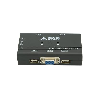 China Hot Plug High Definition Multimedia Interface USB KVM Changer Connectors 2 Input 1 Output Ps/2 Auto VGA Kvm Switc for sale