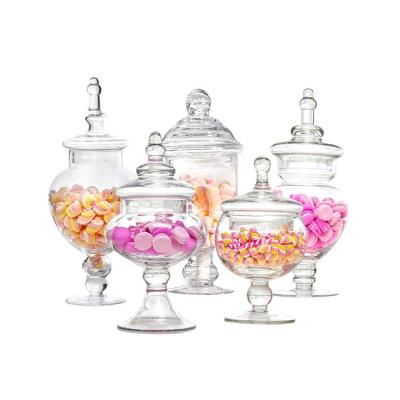 China Freshness preservation European transparent decoration glass candy jar storage tank for sale