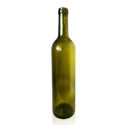 China High Quality 750ml Empty Beverage Colored Round Liquor Bottle Glass Wine Bottle Wholesale for sale