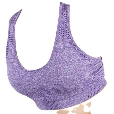 China Antibacterial outdoor sports Europe and America three layer yoga bra sports nylon bra underwear vest for sale