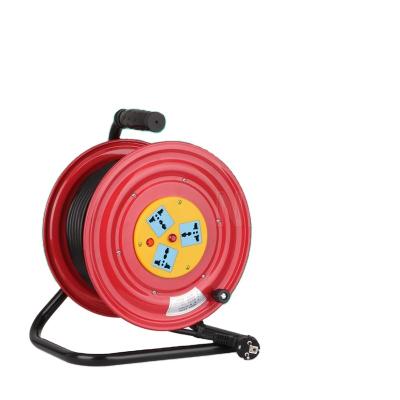 China IP20 Appliance Extension Household Red General Standard Steel Electrical Cable Reel With 3 Outlets Retractable Cable Drum for sale