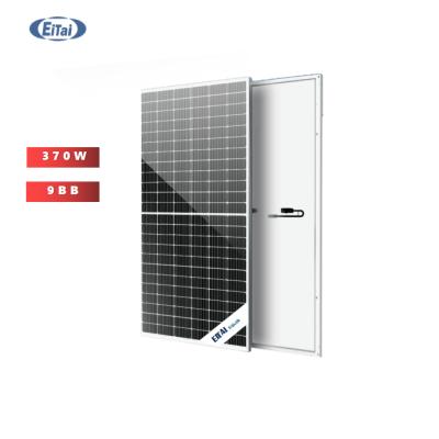 China Solar System EITAI Tire 1 All Black Solar Panel 360W 370W 380W 9BB Half Cut Mono Black Frame Solar Panel for sale