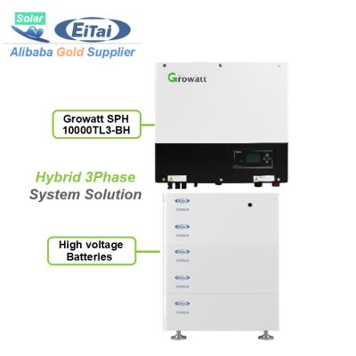 China EITAI Home High Voltage Solar Hybrid 10KW System With Growatt SPH 10000TL3-BH for sale