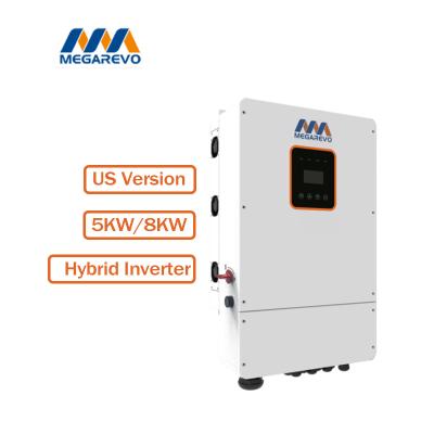 China Megarevo Hybrid Power Inverter 5kw 6kw 7.6kw 8kw Solar Grid Battery Backup Inverter For Solar Power Storagy System 430x710x210mm for sale