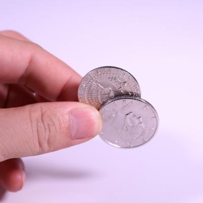 China Fin Coin End Up Magnetic Half Dollar Magic 50 Cent Butterfly Magic Trick Coin Fin Coin for sale