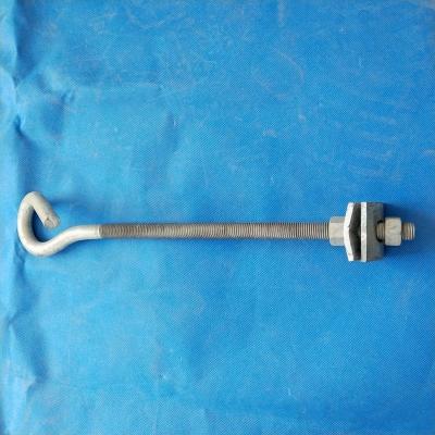 China Electronics Hot Dip Galvanized Pigtail Ring / Bolt Anchor Shoulder Threaded Eye for sale